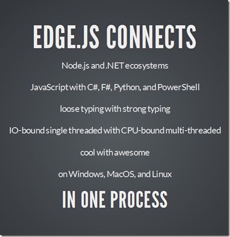 Edge.js connects Node.js and .NET ecosystems on Windows, MacOS, and Linux in one process